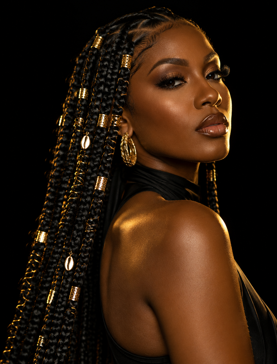 Editorial braided hair detail